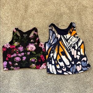 Floral and Abstract Print sport tops size 8 girls